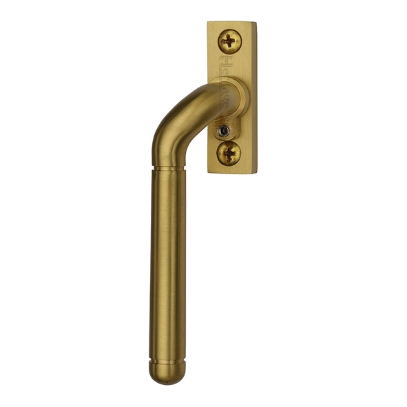 V1006L LH-SB  Left Hand  Satin Brass  Heritage Brass Locking Cranked Espagnolette Fastener